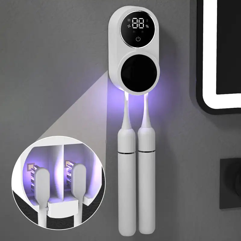 UV Toothbrush Sanitizer & Holder – 99.9% Bacteria Kill with Every Use